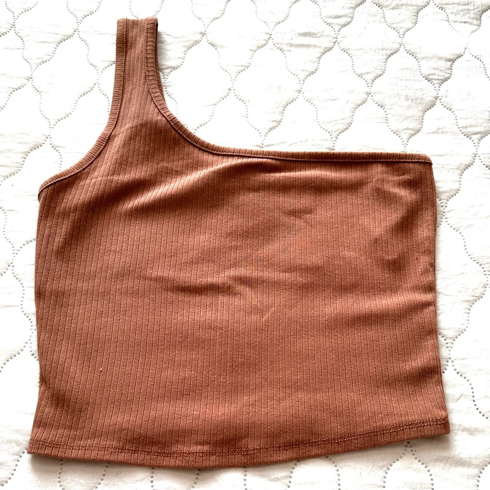 Bozzolo One Shoulder Brown Tank Top/Crop Great Condition - Size L
